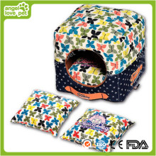 High Quality Floral Pattern Portable Square Pet Dog House&Bed